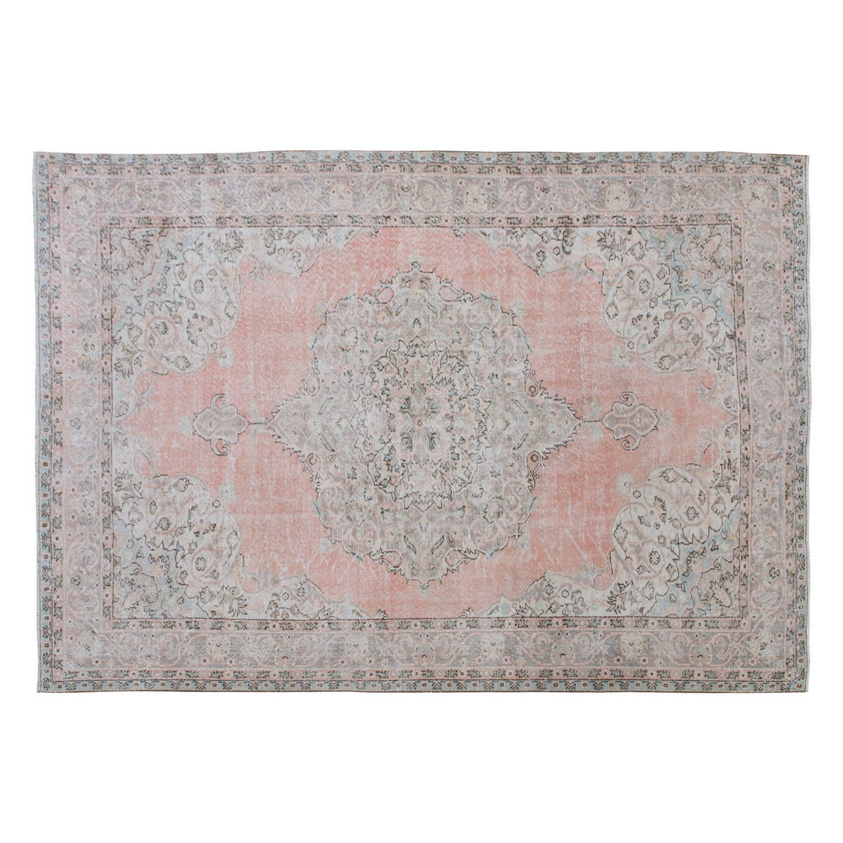 Vintage Large Rug, Oushak Area Rug 7'3" x 10'9" feet 220 x 328 cm