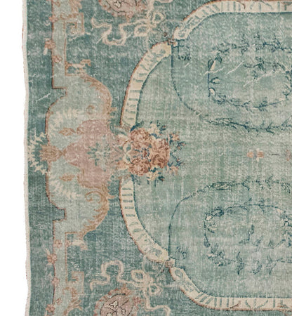 Vintage Large Rug, Oushak Area Rug 7'3" x 9'8" feet 220 x 295 cm