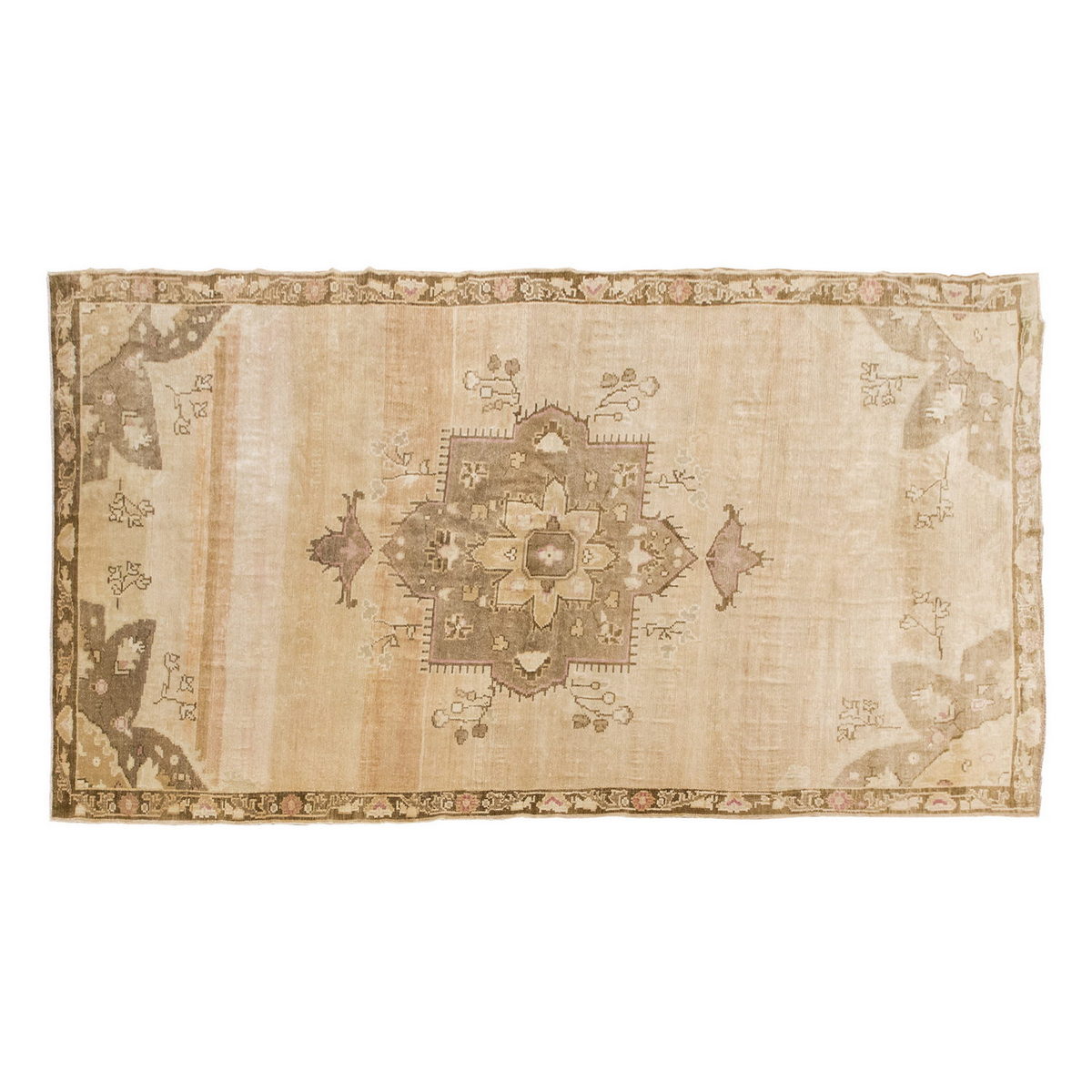 Vintage Large Rug, Oushak Area Rug 7'5" x 15'1" feet 225 x 460 cm
