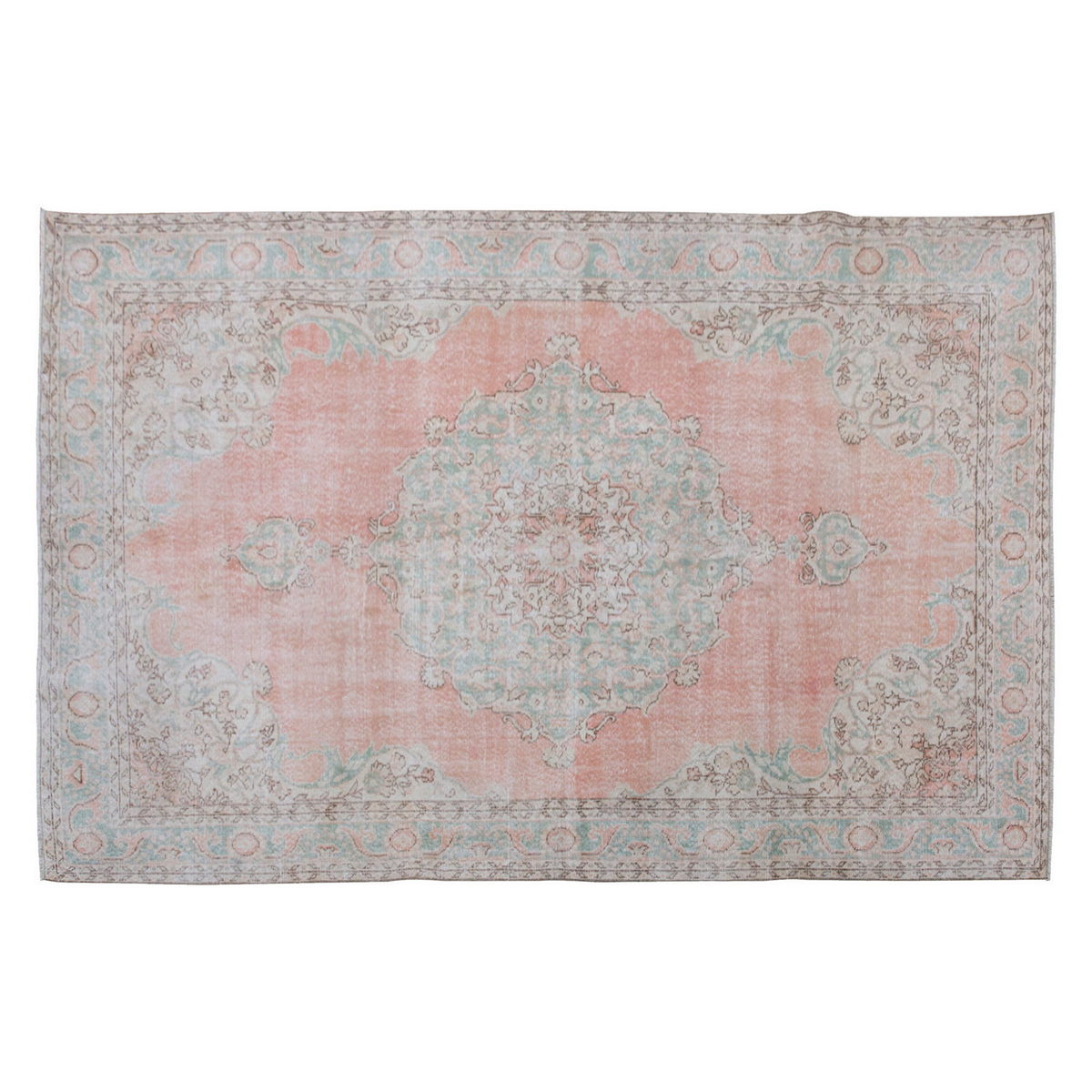 Vintage Large Rug, Oushak Area Rug 7 x 10'8" feet 214 x 324cm