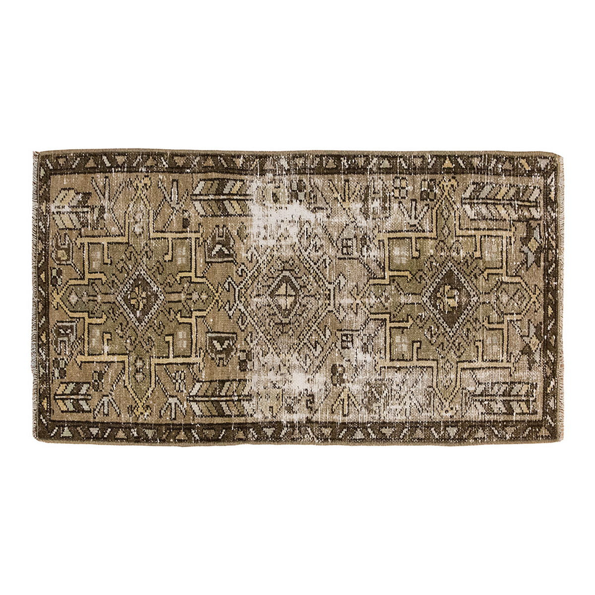 Vintage Rug, Small Oushak Rug 1'10" x 3'9" feet 57 x 114 cm