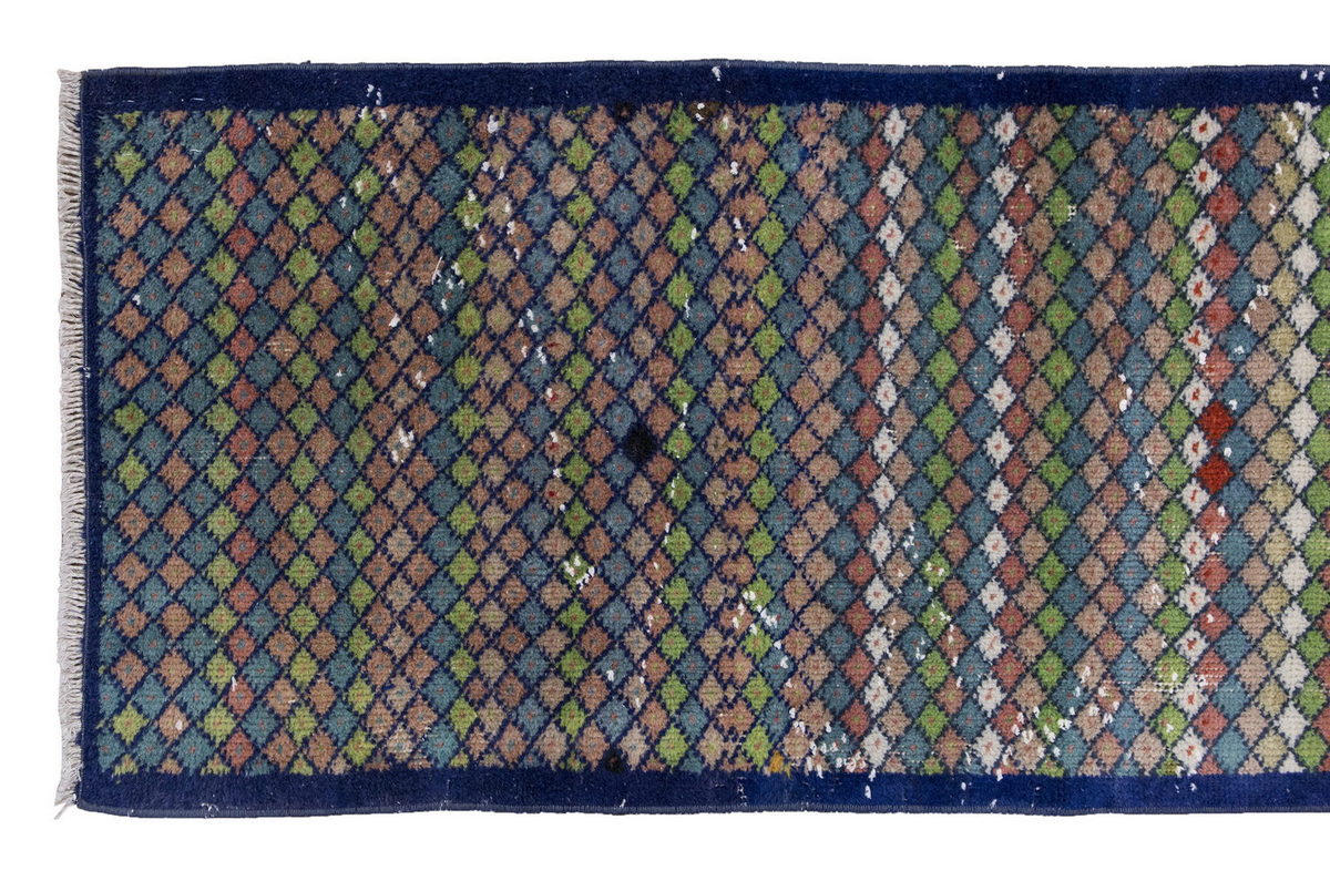 Vintage Rug, Small Oushak Rug 1'11" x 4'11" feet 59 x 150 cm