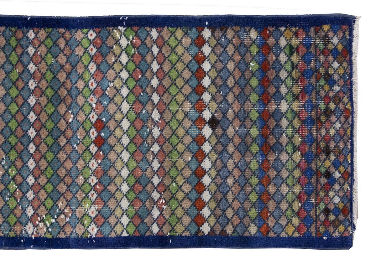 Vintage Rug, Small Oushak Rug 1'11" x 4'11" feet 59 x 150 cm