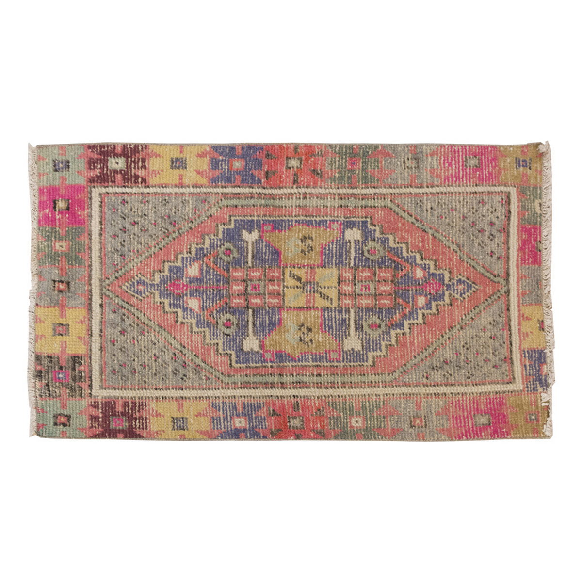 Vintage Rug, Small Oushak Rug 2'2" x 3'7" feet 67 x 109 cm