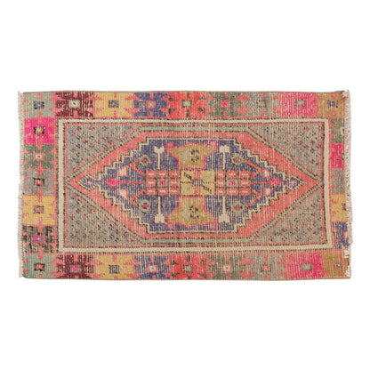 Vintage Rug, Small Oushak Rug 2'2" x 3'7" feet 67 x 109 cm