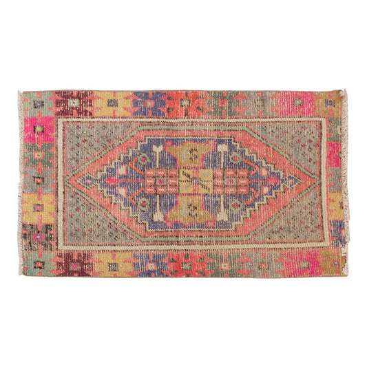 Vintage Rug, Small Oushak Rug 2'2" x 3'7" feet 67 x 109 cm