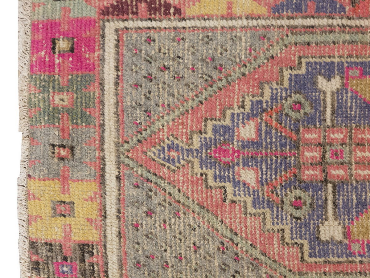Vintage Rug, Small Oushak Rug 2'2" x 3'7" feet 67 x 109 cm