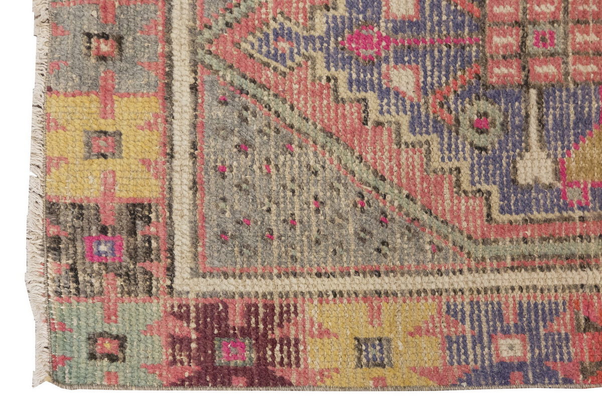 Vintage Rug, Small Oushak Rug 2'2" x 3'7" feet 67 x 109 cm