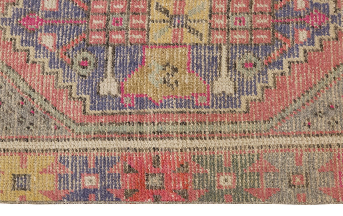 Vintage Rug, Small Oushak Rug 2'2" x 3'7" feet 67 x 109 cm