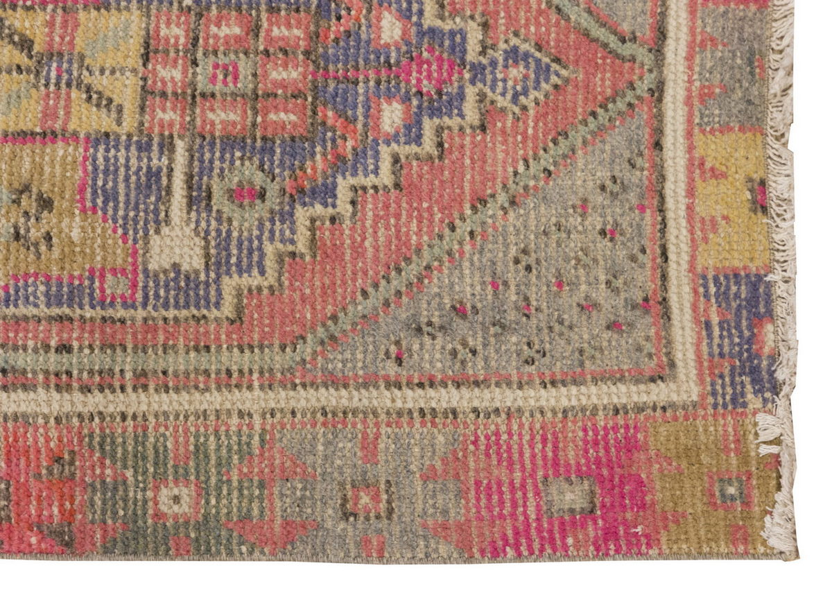 Vintage Rug, Small Oushak Rug 2'2" x 3'7" feet 67 x 109 cm