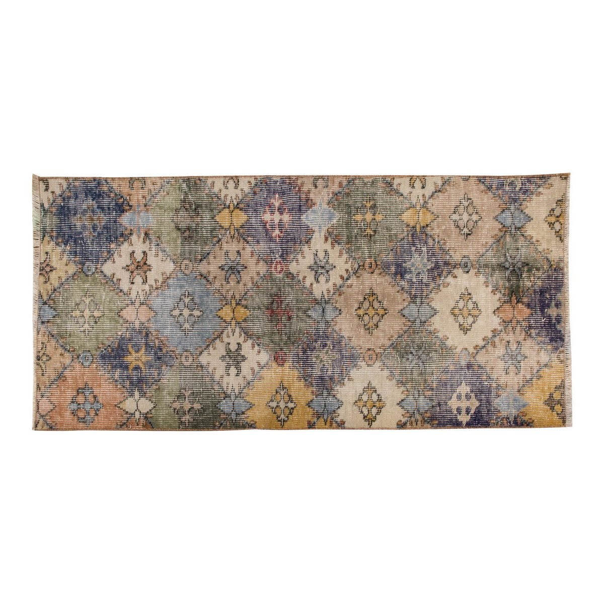 Vintage Rug, Small Oushak Rug 2'2" x 4'6" feet 66 x 136 cm