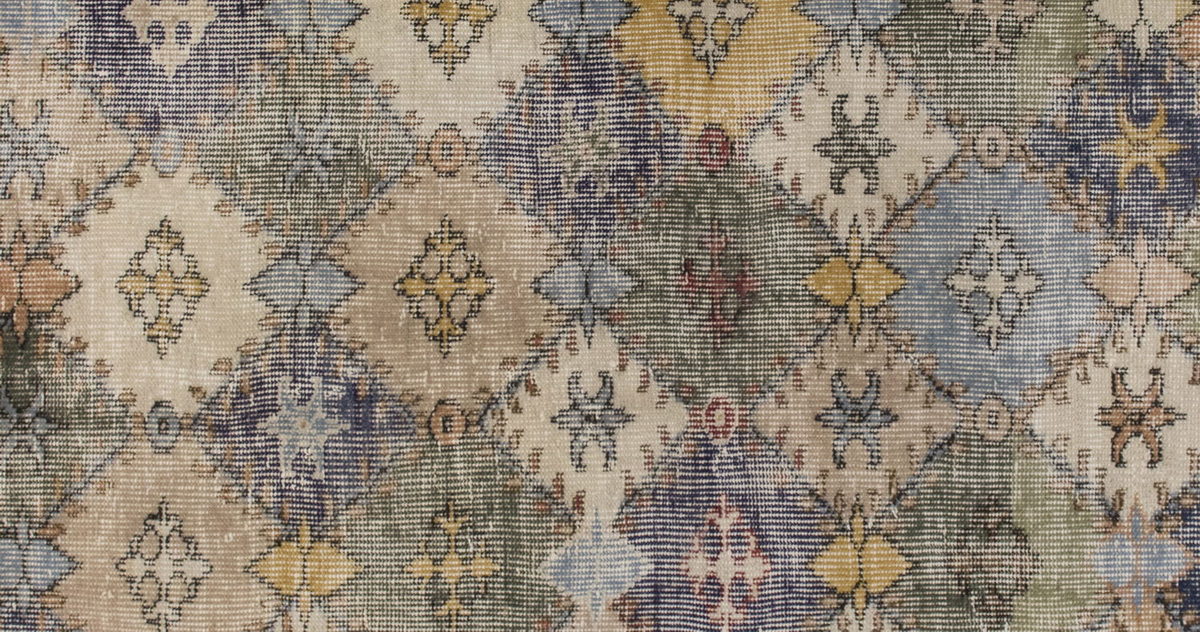 Vintage Rug, Small Oushak Rug 2'2" x 4'6" feet 66 x 136 cm
