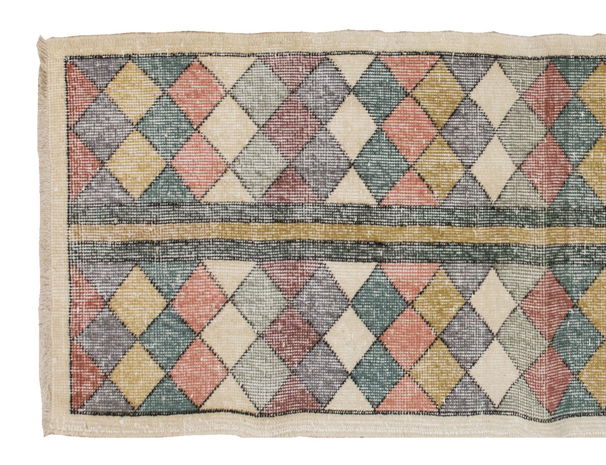 Vintage Rug, Small Oushak Rug 2'2" x 5'8" feet 67 x 172 cm