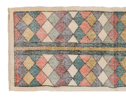 Vintage Rug, Small Oushak Rug 2'2" x 5'8" feet 67 x 172 cm