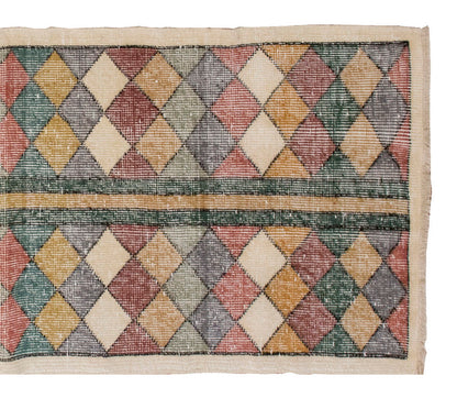 Vintage Rug, Small Oushak Rug 2'2" x 5'8" feet 67 x 172 cm