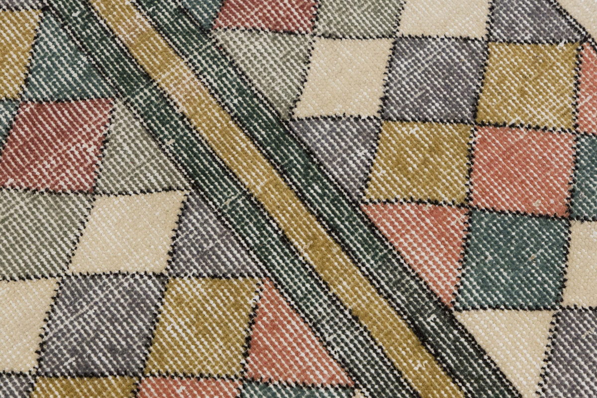 Vintage Rug, Small Oushak Rug 2'2" x 5'8" feet 67 x 172 cm