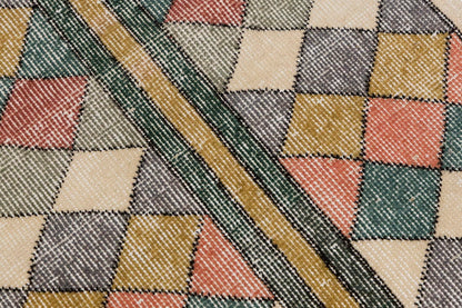 Vintage Rug, Small Oushak Rug 2'2" x 5'8" feet 67 x 172 cm