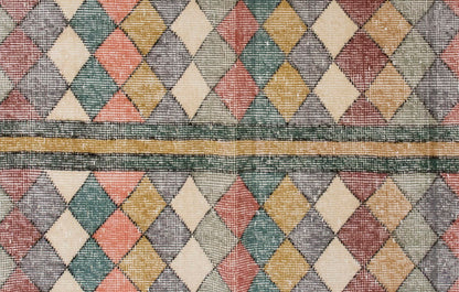 Vintage Rug, Small Oushak Rug 2'2" x 5'8" feet 67 x 172 cm