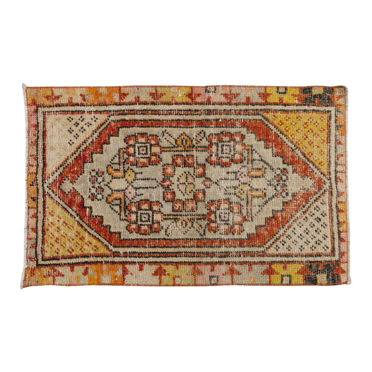 Vintage Rug, Small Oushak Rug 2'3" x 3'7" feet 68 x 109 cm