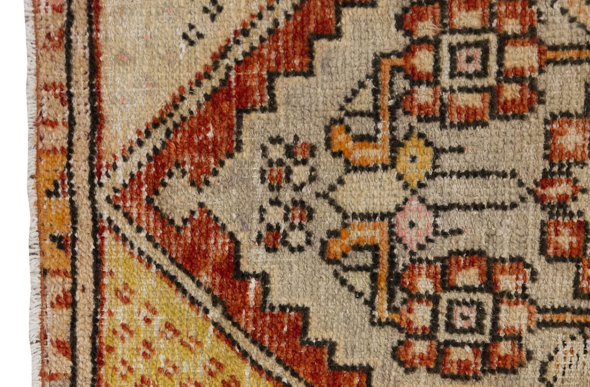 Vintage Rug, Small Oushak Rug 2'3" x 3'7" feet 68 x 109 cm