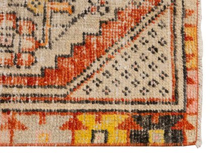 Vintage Rug, Small Oushak Rug 2'3" x 3'7" feet 68 x 109 cm