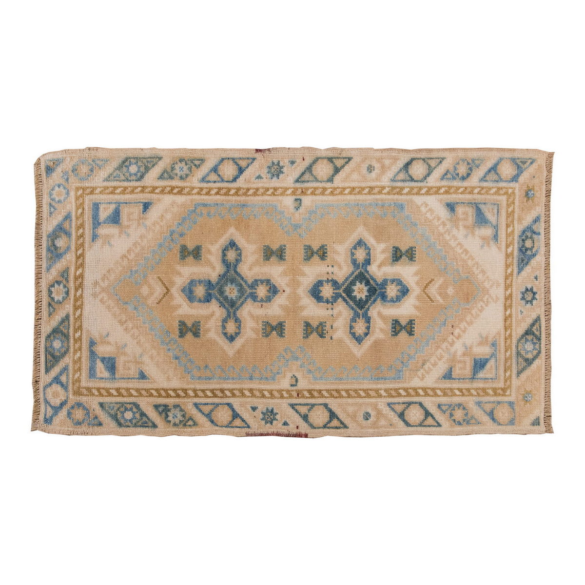 Vintage Rug, Small Oushak Rug 2'3" x 4'3" feet 69 x 130 cm