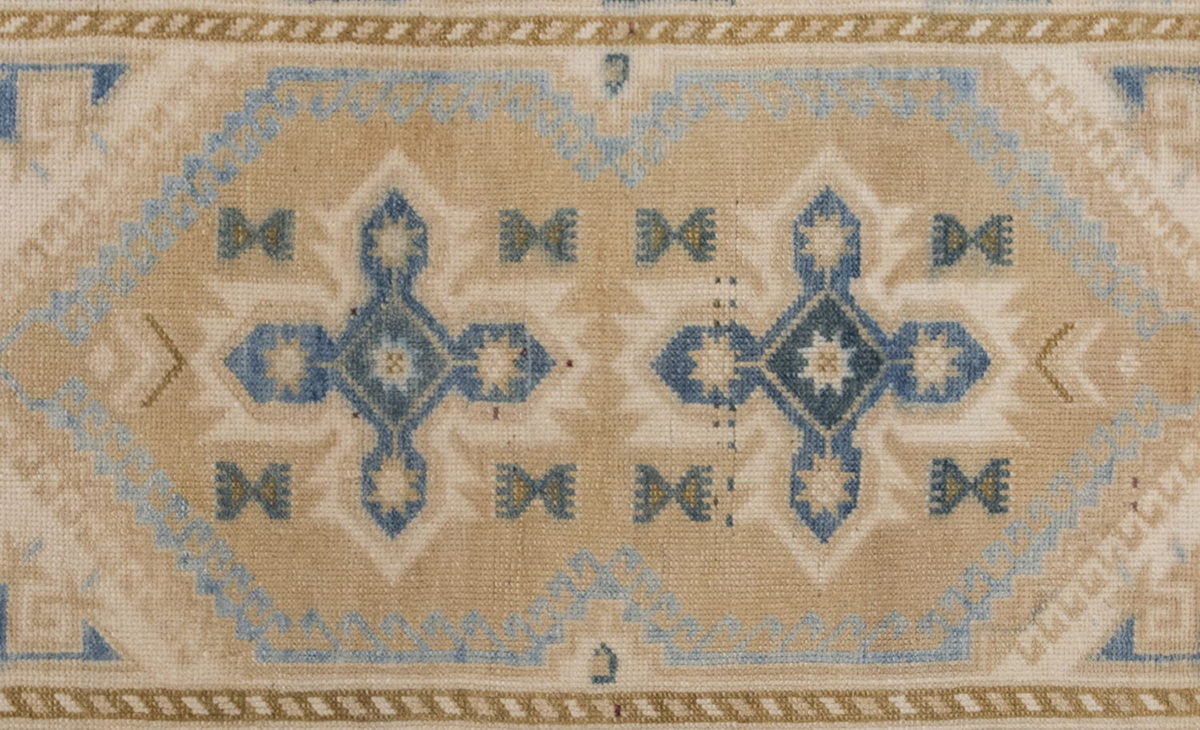 Vintage Rug, Small Oushak Rug 2'3" x 4'3" feet 69 x 130 cm