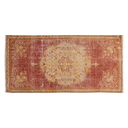 Vintage Rug, Small Oushak Rug 2'7" x 5'5" feet 78 x 164 cm