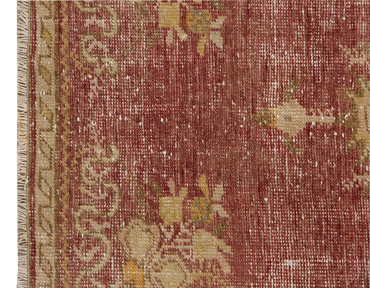 Vintage Rug, Small Oushak Rug 2'7" x 5'5" feet 78 x 164 cm