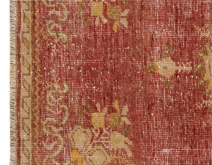 Vintage Rug, Small Oushak Rug 2'7" x 5'5" feet 78 x 164 cm