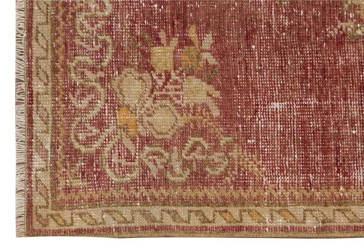 Vintage Rug, Small Oushak Rug 2'7" x 5'5" feet 78 x 164 cm