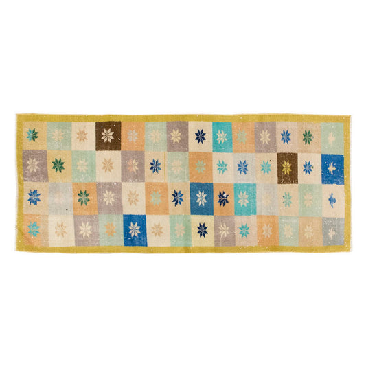 Vintage Rug, Small Oushak Rug 2'7" x 6'8" feet 78 x 203 cm