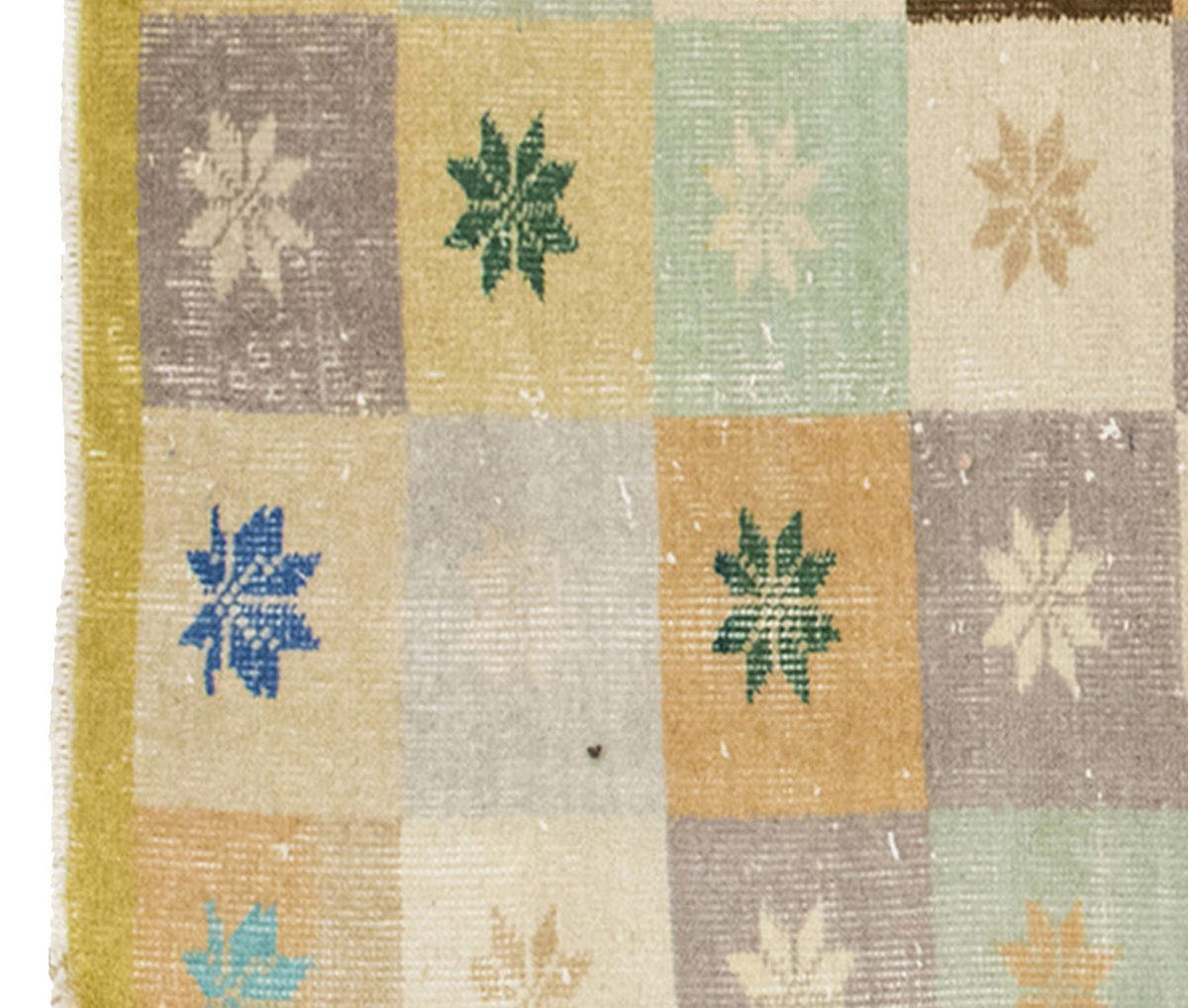 Vintage Rug, Small Oushak Rug 2'7" x 6'8" feet 78 x 203 cm