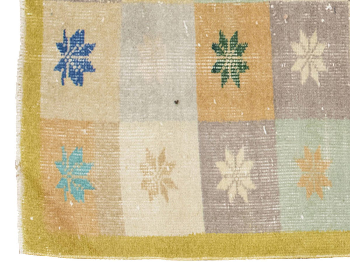 Vintage Rug, Small Oushak Rug 2'7" x 6'8" feet 78 x 203 cm
