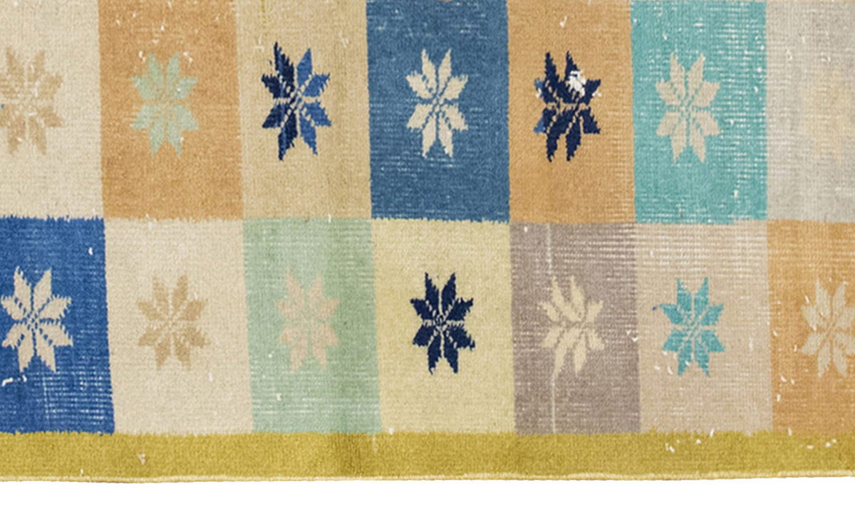 Vintage Rug, Small Oushak Rug 2'7" x 6'8" feet 78 x 203 cm
