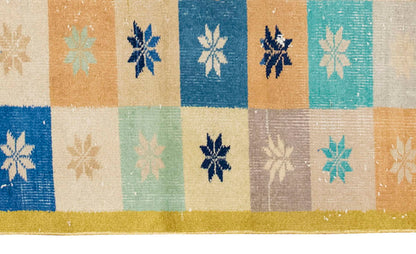 Vintage Rug, Small Oushak Rug 2'7" x 6'8" feet 78 x 203 cm