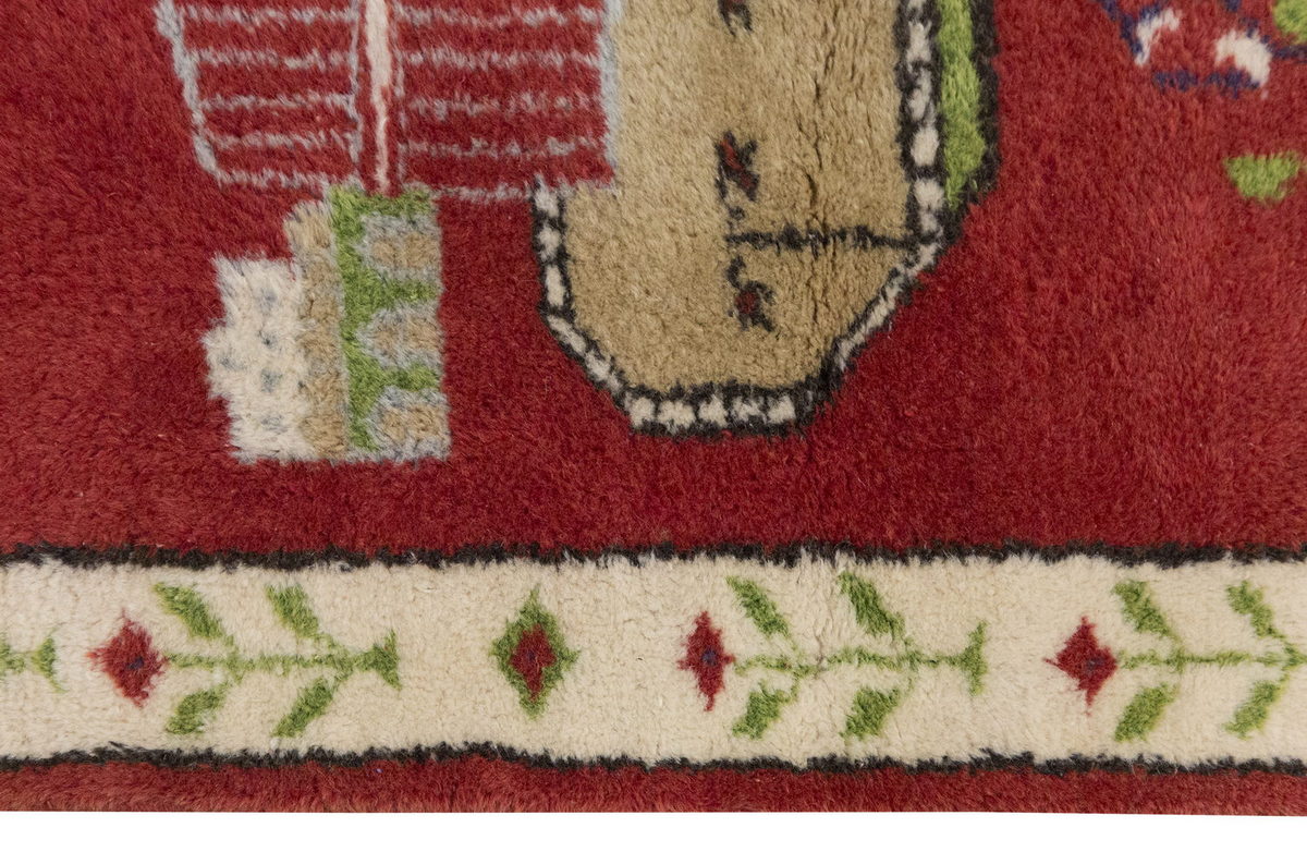 Vintage Rug, Small Oushak Rug 2'8" x 3'7" feet 82 x 110 cm