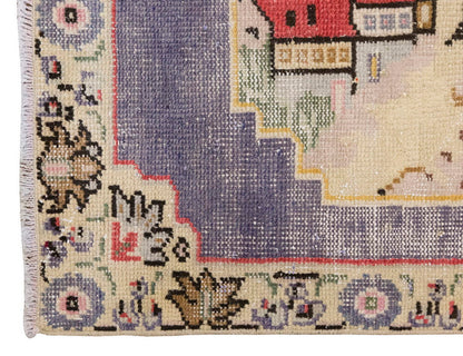 Vintage Rug, Small Oushak Rug 2'8" x 4'11" feet 81 x 150 cm