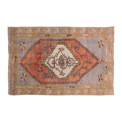 Vintage Rug, Small Oushak Rug 2'9" x 3'11" feet 83 x 120 cm