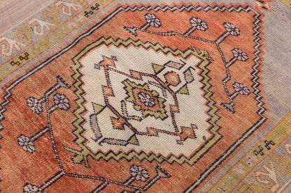 Vintage Rug, Small Oushak Rug 2'9" x 3'11" feet 83 x 120 cm