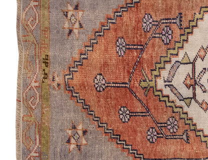 Vintage Rug, Small Oushak Rug 2'9" x 3'11" feet 83 x 120 cm