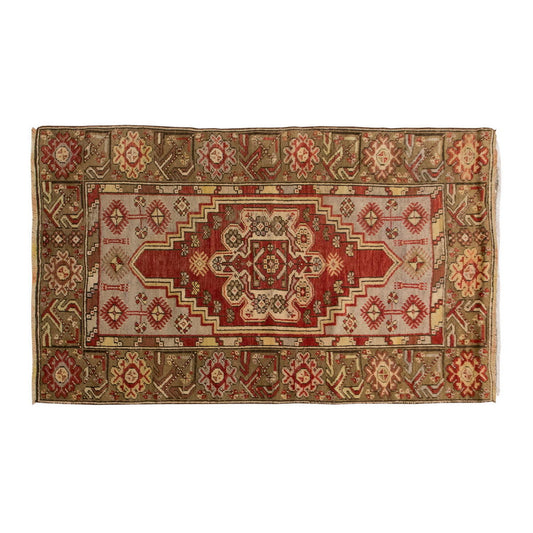 Vintage Rug, Small Oushak Rug 2'9" x 4'8" feet 85 x 142 cm