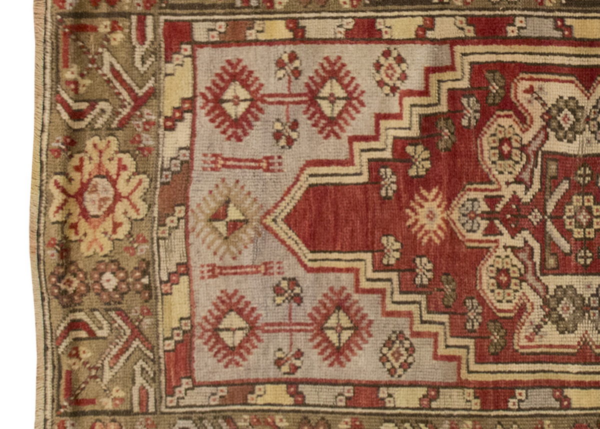 Vintage Rug, Small Oushak Rug 2'9" x 4'8" feet 85 x 142 cm