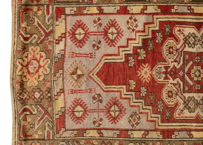 Vintage Rug, Small Oushak Rug 2'9" x 4'8" feet 85 x 142 cm