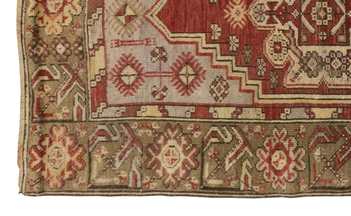 Vintage Rug, Small Oushak Rug 2'9" x 4'8" feet 85 x 142 cm