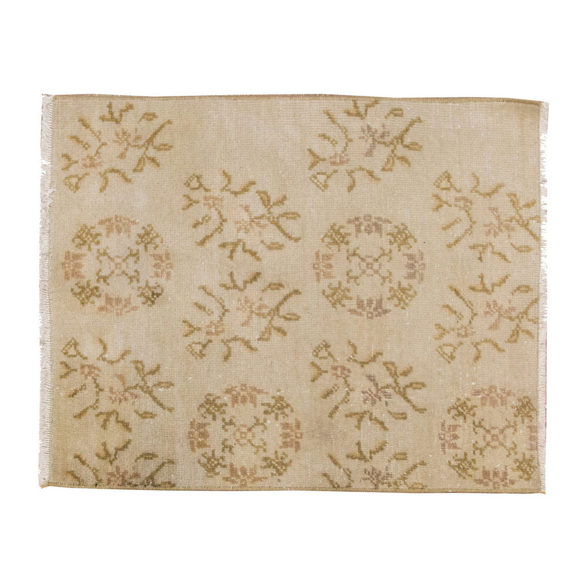 Vintage Rug, Small Oushak Rug 2 x 2'6" feet 60 x 76 cm