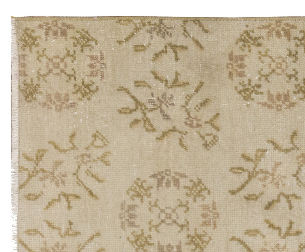 Vintage Rug, Small Oushak Rug 2 x 2'6" feet 60 x 76 cm