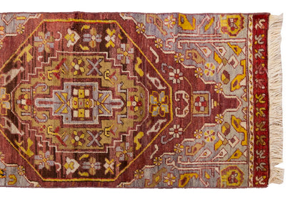 Vintage Rug, Small Oushak Rug 2 x 4'4" feet 62 x 132 cm