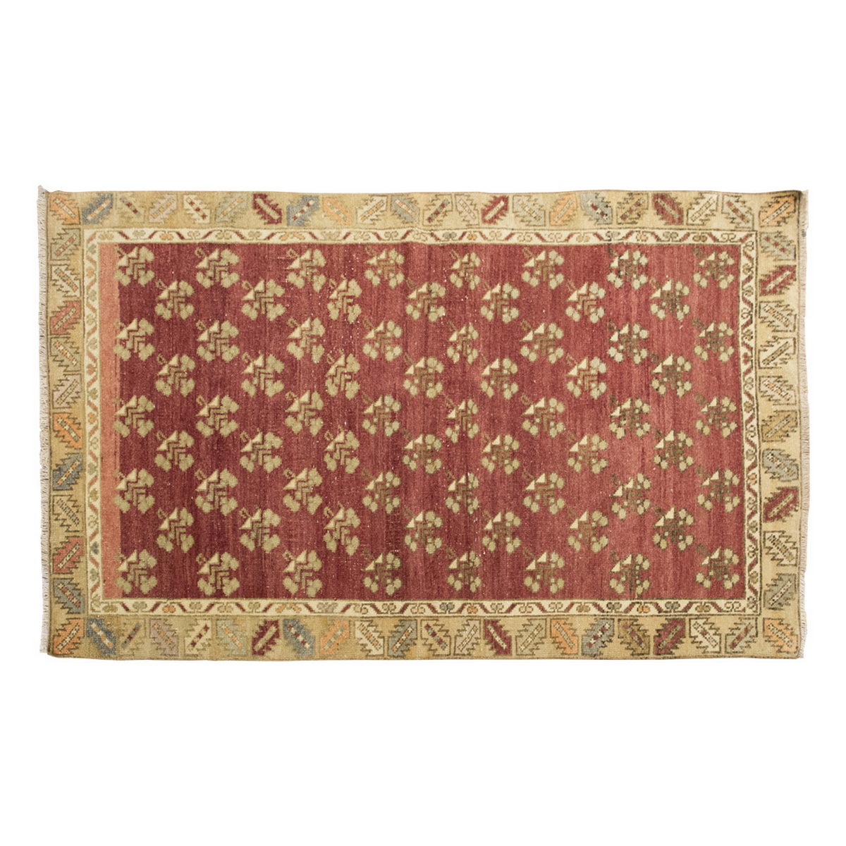 Vintage Rug, Small Oushak Rug 3'1" x 5'2" feet 95 x 157 cm