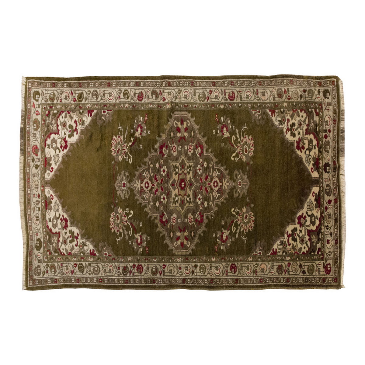 Vintage Rug, Small Oushak Rug 3'3" x 5'5" feet 98 x 164 cm
